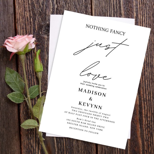 Invitación Nada Fancy Just Love Boda (Subido por el creador)