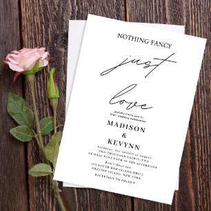 Invitación Nada Fancy Just Love Boda