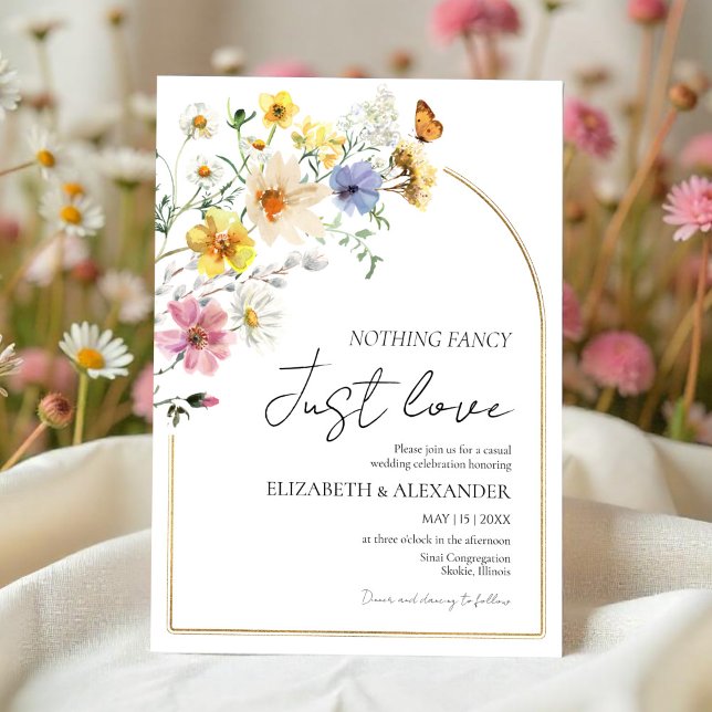 Invitación Nada Fancy Just Love | Boda de Wildflower Boho (Subido por el creador)