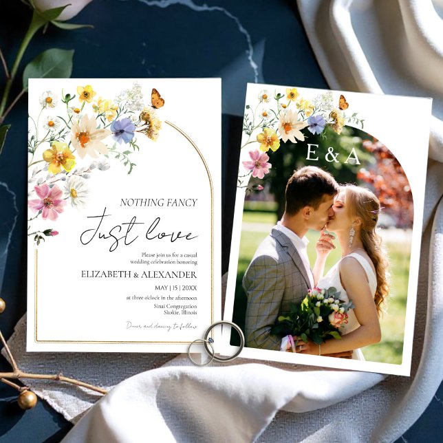 Invitación Nada Fancy Just Love | Boda fotográfico de flores  (Subido por el creador)