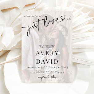 Invitación Nada Fancy Just Love Boda Photo
