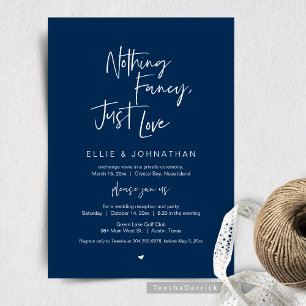 Invitación Nada Fancy Just Love, Cena Boda Elopement