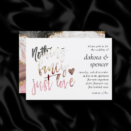 Invitación Nada Fancy Just Love | Marble Agate de lujo