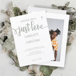 Invitación Nada Fancy Just Love Minimalista Boda