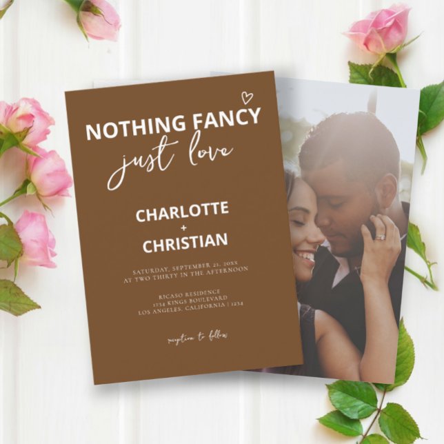 Invitación Nada Fancy Just Love Minimalista Boda (Nothing Fancy Just Love Minimalist Wedding Invitations from Ricaso. Mix & Match wedding collection)