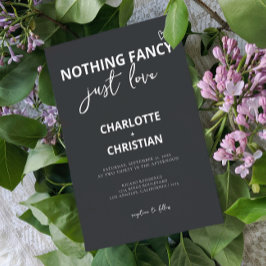 Invitación Nada Fancy Just Love Minimalista Boda
