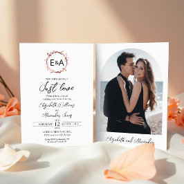 Invitación Nada Fancy Just Love Monogram Photo Boda