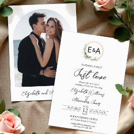 Invitación Nada Fancy Just Love Monogram Photo Boda