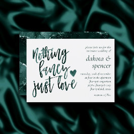 Invitación Nada Fancy Just Love | Moody Verde azulada Green B