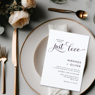 Invitación Nada Fancy Just Love Photo Black White Boda