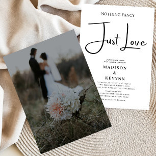 Invitación Nada Fancy Just Love Photo Boda