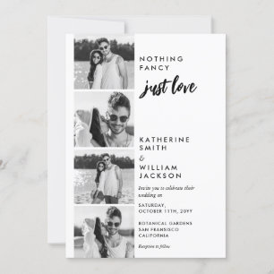 Invitación Nada Fancy Just Love Photo Booth Budget Boda
