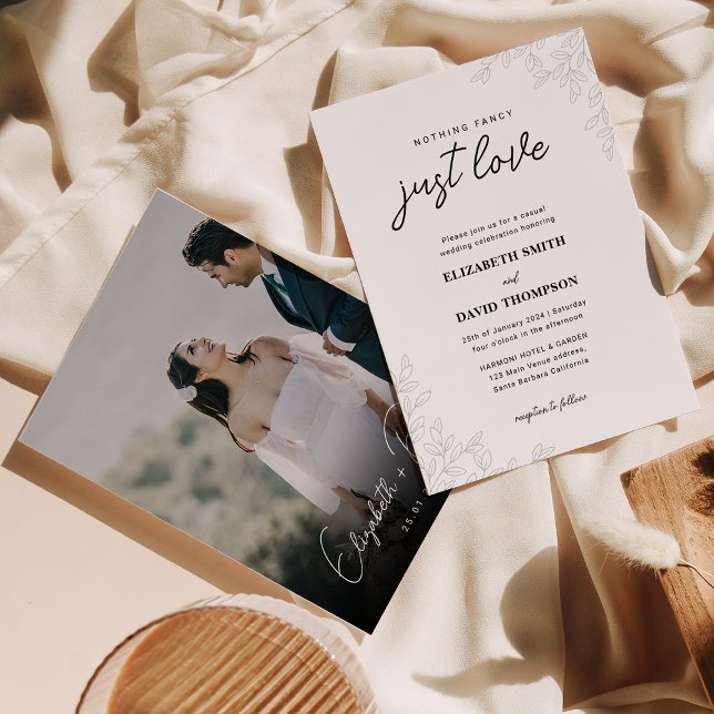 Invitación Nada Fancy Just Love Photo Deja Boda (Subido por el creador)