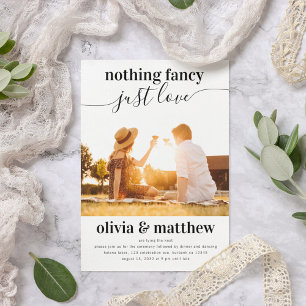 Invitación Nada Fancy Just Love Photo QR Code Boda