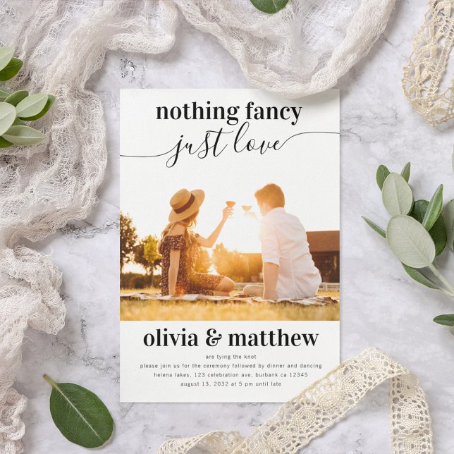 Invitación Nada Fancy Just Love Photo QR Code Boda (Subido por el creador)