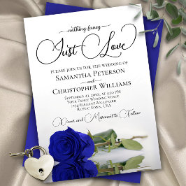 Invitación Nada Fancy Just Love Royal Blue Rosa Boda