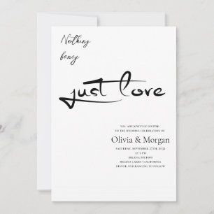 Invitación Nada Fancy Just Love Script Boda