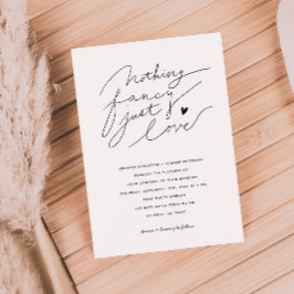 Invitación Nada Fancy Just Love Script Typography Boda