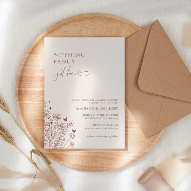 Invitación Nada Fancy Just Love Wildflower Boda (Subido por el creador)