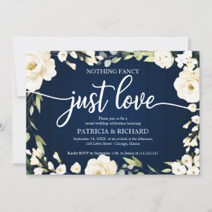 Invitación Nada Fancy Love Just Love Boda White Floral