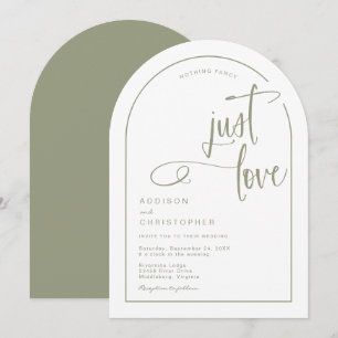 Invitación Nada Fancy Love Just Love Handwriter Script Boda