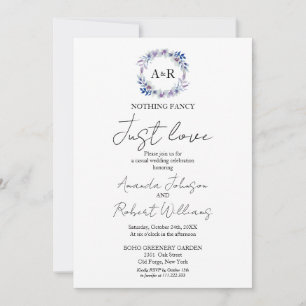 Invitación Nada Fancy Love Just Love Monogram Boda Invitatia