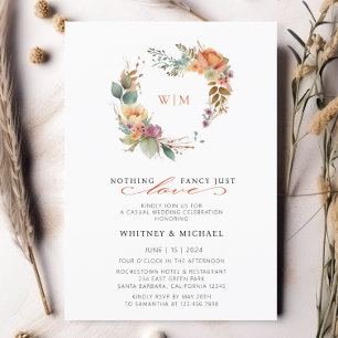 Invitación Nada Fancy Love Just Love Monogram Casual Boda