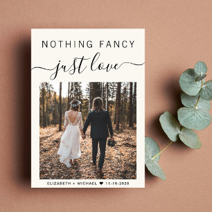 Invitación Nada Fancy Love Just Love Photo Wedding Recepción