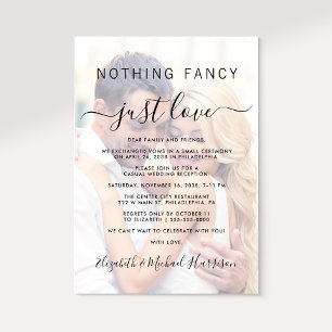 Invitación Nada Fancy Love Just Love Photo Wedding Recepción