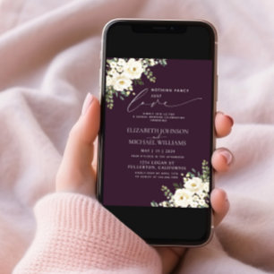 Invitación Nada Fancy Love Just Love Plum Purple Photo Boda