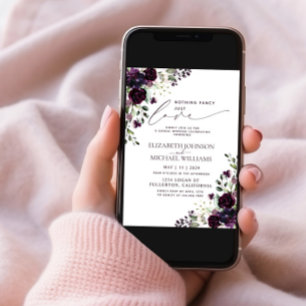 Invitación Nada Fancy Love Just Love Purple Photo Boda