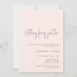 Invitación Nada Fancy Love Just Love Rubor Engagement Party