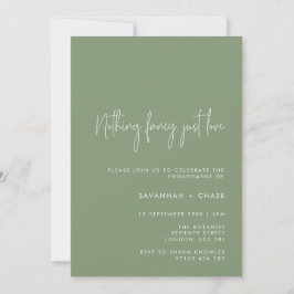 Invitación Nada Fancy Love Just Love Sage Engagement Party