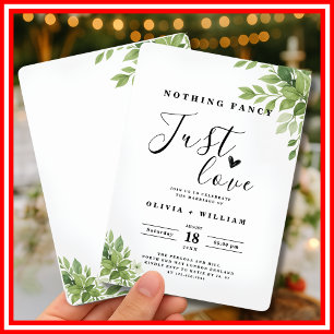 Invitación Nada Fancy Love Just Love Sage Green Boda