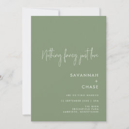Invitación Nada Fancy Love Just Love Sage Green Boda