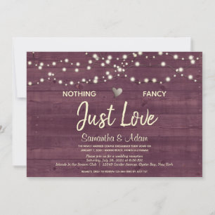 Invitación Nada Fancy Love Just Love String Lights Burgundy