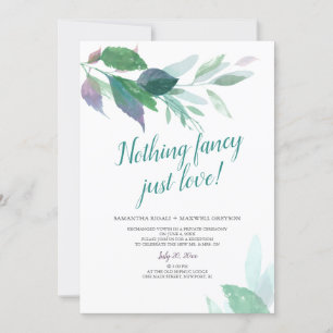 Invitación Nada Fancy Sólo Ama Al Boda De Elopement