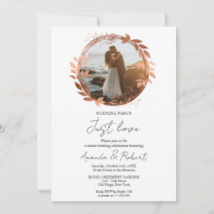 Invitación Nada Fancy Sólo Ama Al Boda De Relieve metalizado 