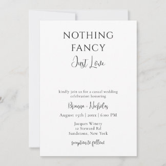 Invitación Nada Fancy, Solo Amo Al Boda Casual