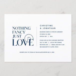 Invitación Nada Fancy, Solo Amor, Azul Navu, Elopement