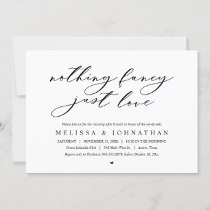 Invitación Nada Fancy, Sólo Amor, Boda Elopement Brunch