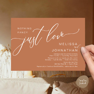 Invitación Nada Fancy Sólo Amor, Boda Elopement Brunch