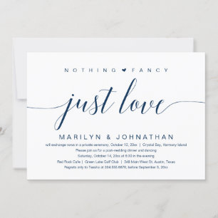 Invitación Nada Fancy, Solo Amor, Boda Elopement Classy