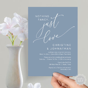Invitación Nada Fancy, Sólo Amor, Cena Boda Elopement