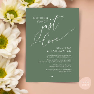 Invitación Nada Fancy, Sólo Amor, Cena De La Recepción De Bod