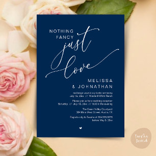 Invitación Nada Fancy, Sólo Amor, Cena De La Recepción De Bod