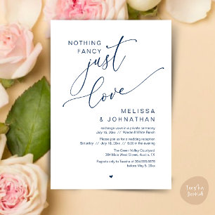 Invitación Nada Fancy, Sólo Amor, Cena De La Recepción De Bod