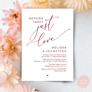 Invitación Nada Fancy, Sólo Amor, Cena De La Recepción De Bod