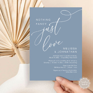 Invitación Nada Fancy, Sólo Amor, Cena Romántica Boda