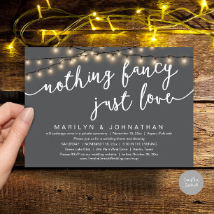 Invitación Nada Fancy, Sólo Amor, Cena Rústica Boda